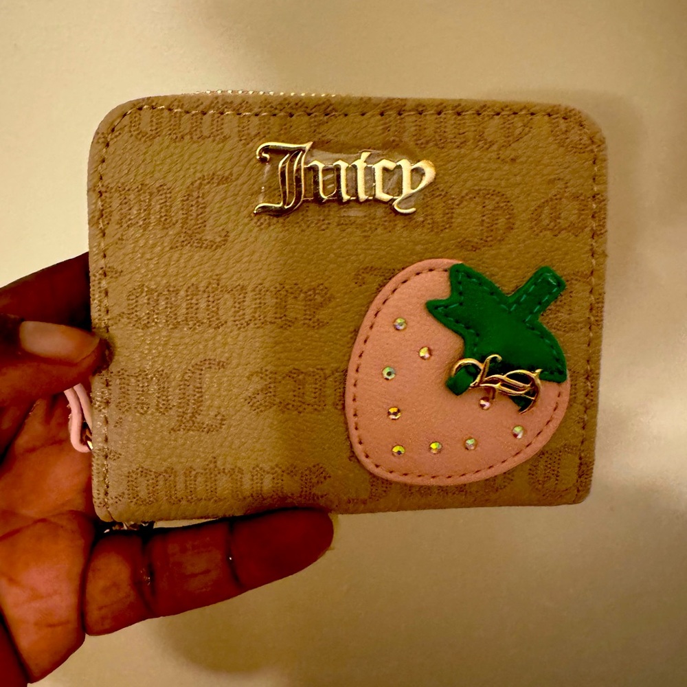 Juicy Couture Tan with Pink Strawberry Wallet